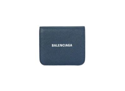BALENCIAGA Cash Flap Coin And Card Holder "Navy"