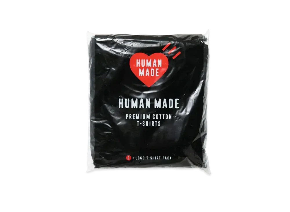 HUMAN MADE 3-PACK T-SHIRT SET "Black"