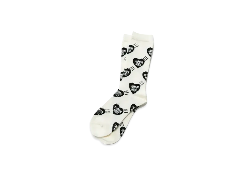 HUMAN MADE HEART PATTERN SOCKS "Black"
