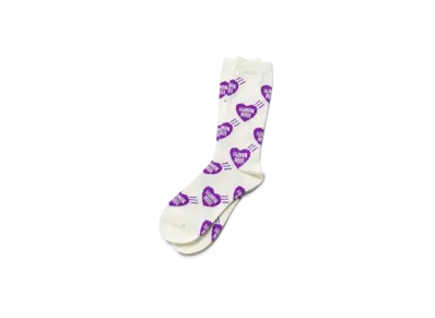 HUMAN MADE HEART PATTERN SOCKS "Purple"