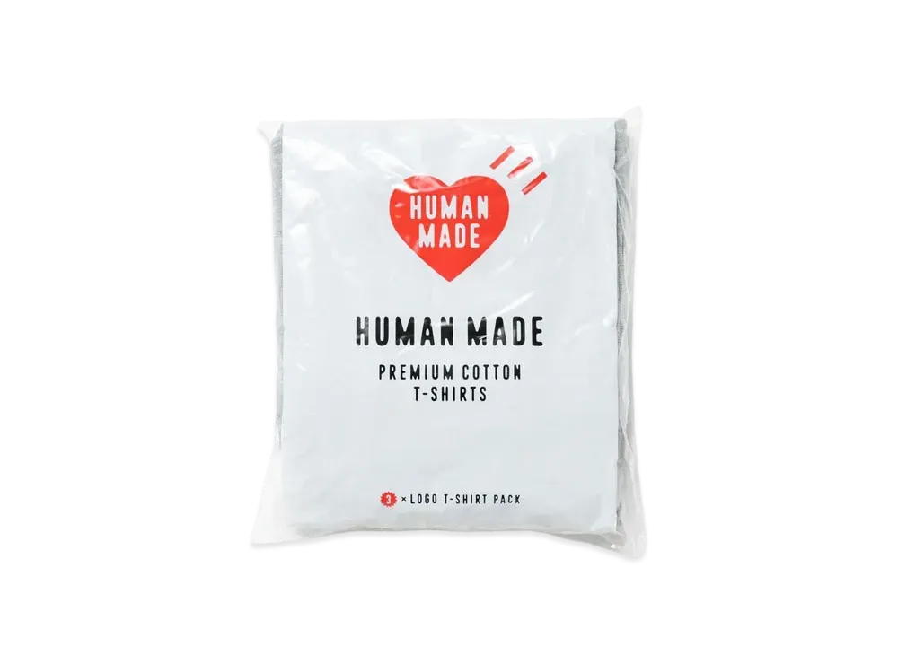 HUMAN MADE 3-PACK T-SHIRT SET "Gray"