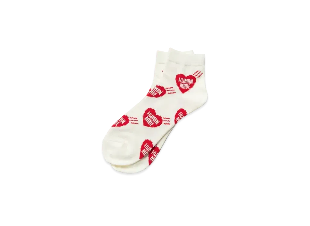 HUMAN MADE SHORT HEART PATTERN SOCKS "Red"