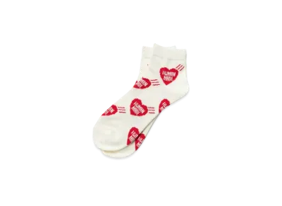 HUMAN MADE SHORT HEART PATTERN SOCKS "Red"