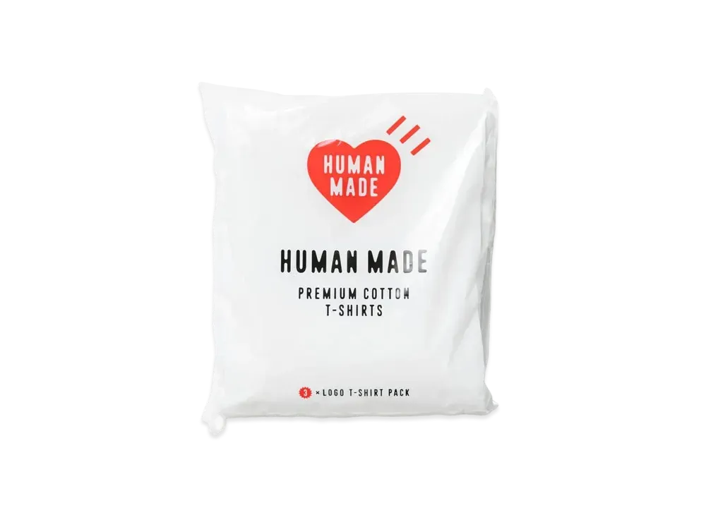 HUMAN MADE 3-PACK T-SHIRT SET "White"