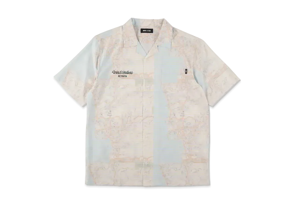 WIND AND SEA WDS (BYT-SD) MAP OPEN COLLAR SHIRT "Summer Duck"