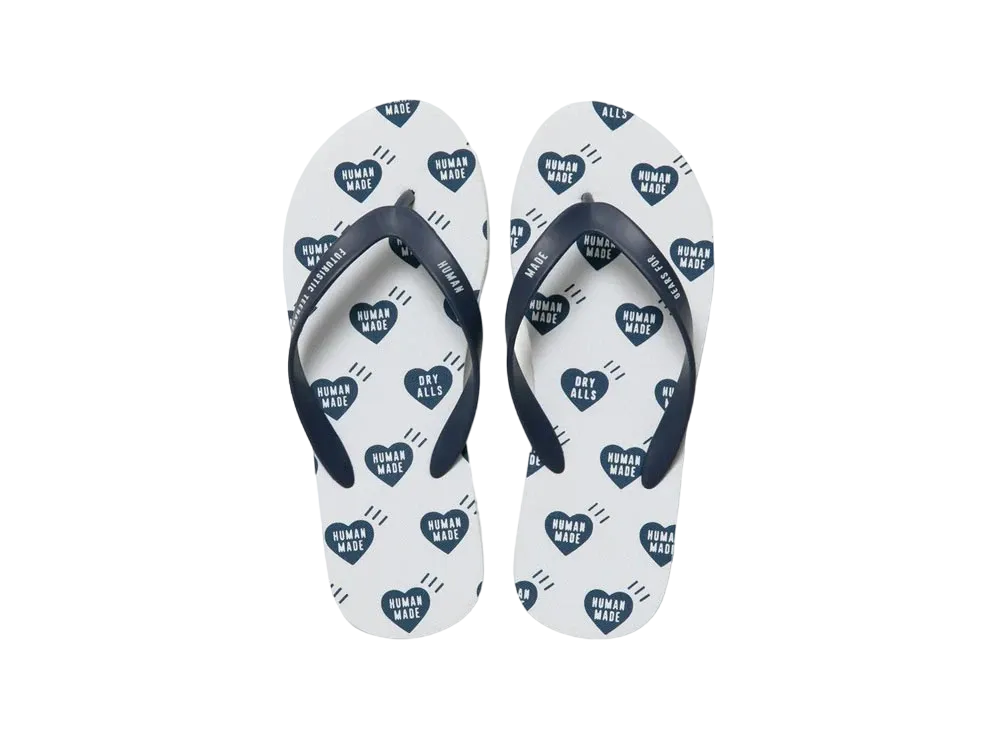 HUMAN MADE HEART FLIP-FLOPS "Navy"