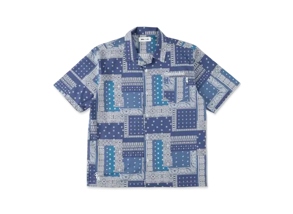 ウィンダンシー WDS_(ペイズリー-パターン) S/S シャツ "ネイビー"