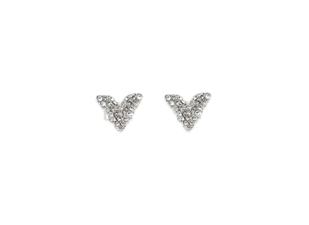 Louis Vuitton Studs Earrings Essential V Stras "Silver"