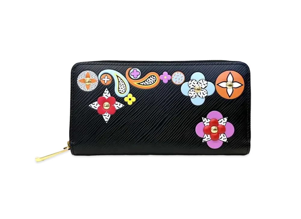 Louis Vuitton Epi Monogram Flower Zippy Wallet "Noir"