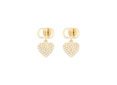 Dior Clair D Lune Earrings Gold-Finish Metal and Silver-Tone Crystals "Gold"