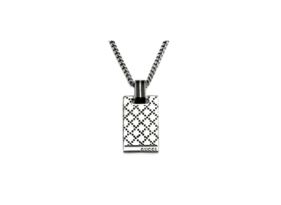 GUCCI Diamante Motif Necklace "Silver/Black"