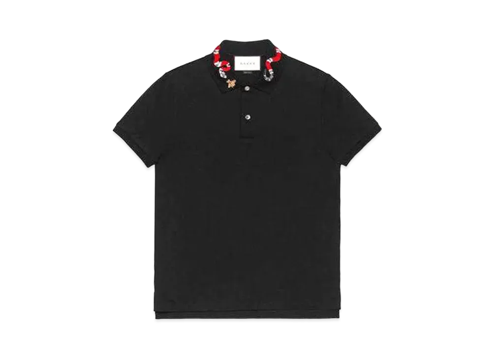 GUCCI Embroidery Polo Shirt "Black"