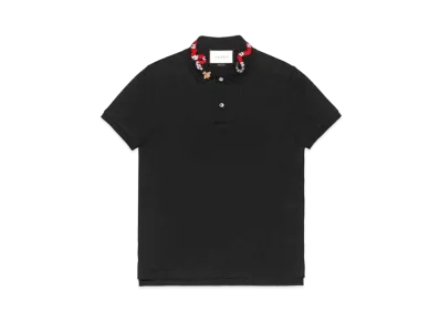 GUCCI Embroidery Polo Shirt "Black"