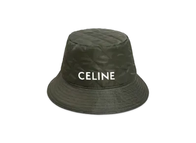 CELINE Quilting Bucket Hat Nylon Twill "Forest"