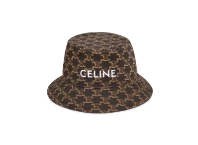 CELINE Triomphe Monogram Bucket Hat "Brown"