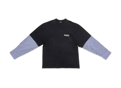 BALENCIAGA Political Campaign Layered T-Shirt In Black and White Vintage Jersey