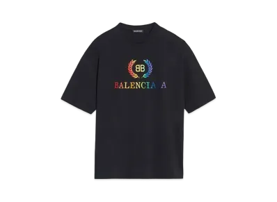 BALENCIAGA BB Rainbow Logo T-Shirt "Black"