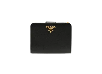 PRADA Small Saffiano Leather Wallet "Black"
