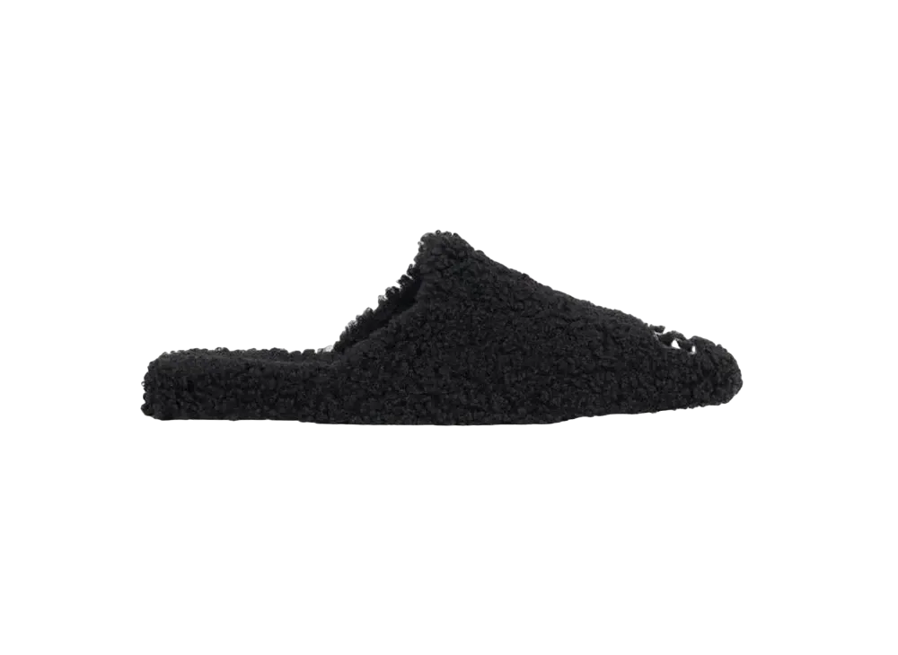 BALENCIAGA Cosy BB Mule In Black Fake Shearling "Black"