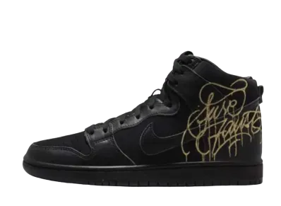 ファウスト × ナイキ SB ダンク ハイ "ブラック アンド メタリックゴールド"