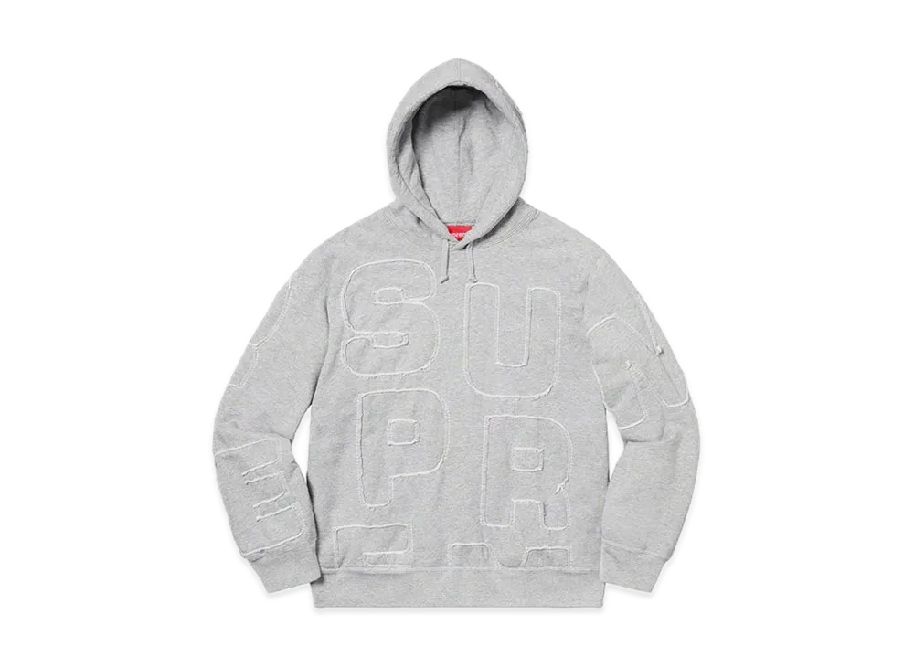 Supreme Cutout Letters Hooded Sweatshirt "Heather Grey"