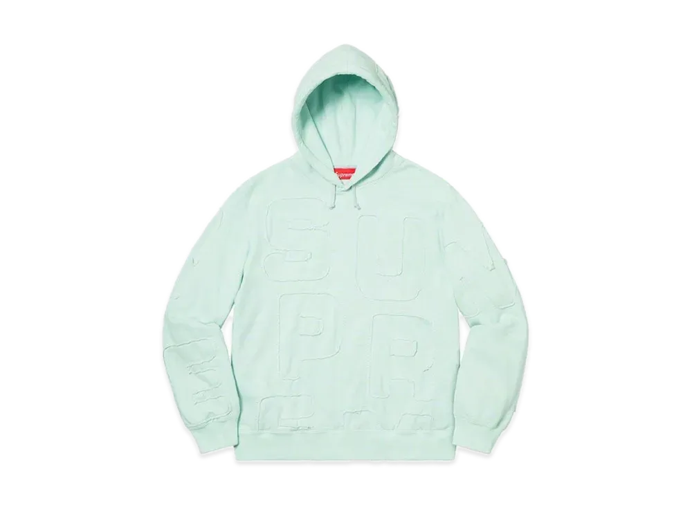 Supreme Cutout Letters Hooded Sweatshirt "Ice Blue"