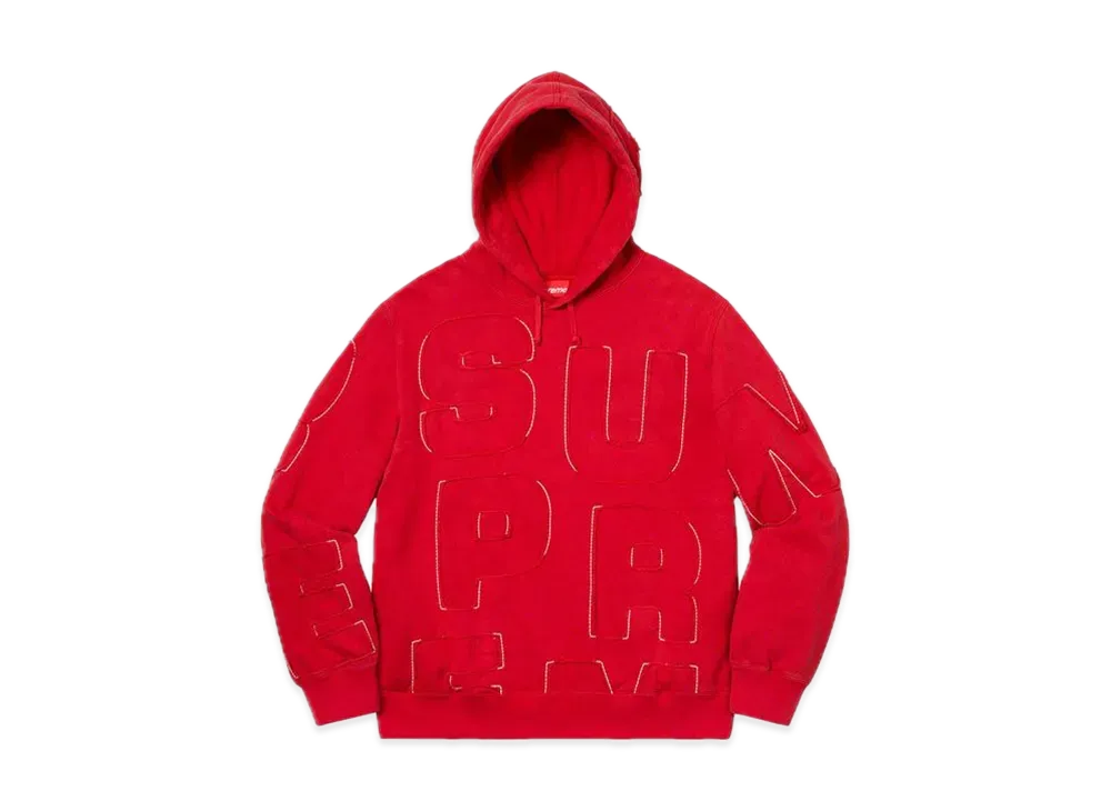 Supreme Cutout Letters Hooded Sweatshirt "Red"