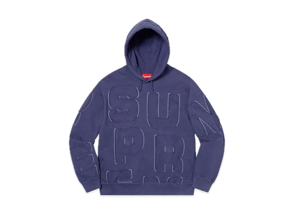 Supreme Cutout Letters Hooded Sweatshirt "Washed Navy"