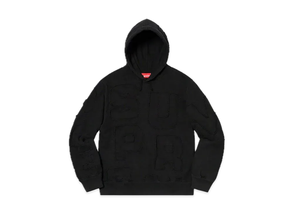 Supreme Cutout Letters Hooded Sweatshirt "Black"