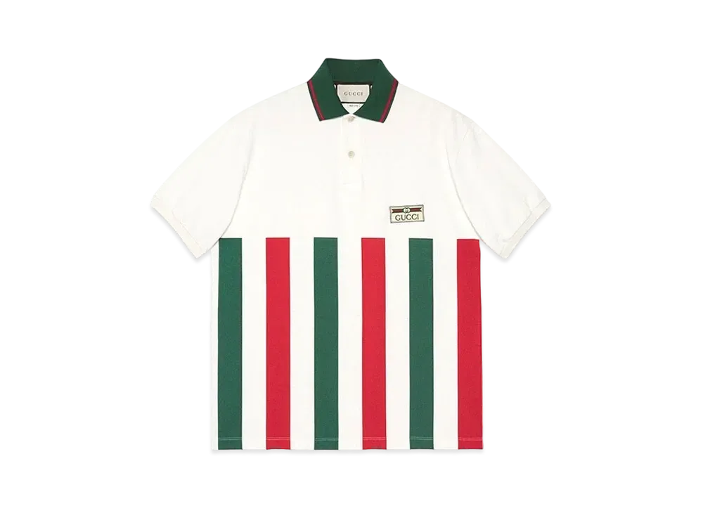 GUCCI Web Striped Oversize Polo Shirt