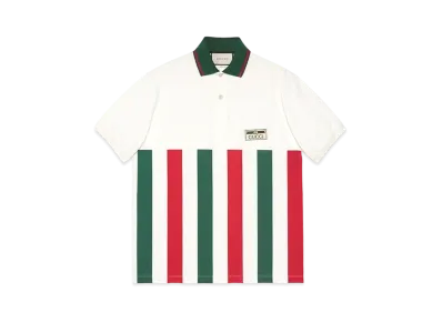 GUCCI Web Striped Oversize Polo Shirt