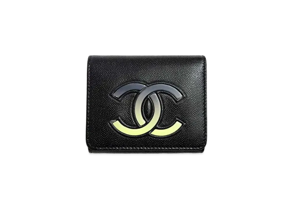 CHANEL Coco Mark Compact Wallet Caviar Skin "Black"