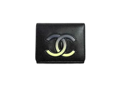 CHANEL Coco Mark Compact Wallet Caviar Skin "Black"