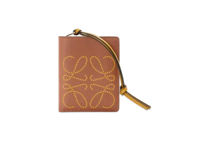 LOEWE Compact Zip Wallet In Classic Calfskin "Tan/Ochre"