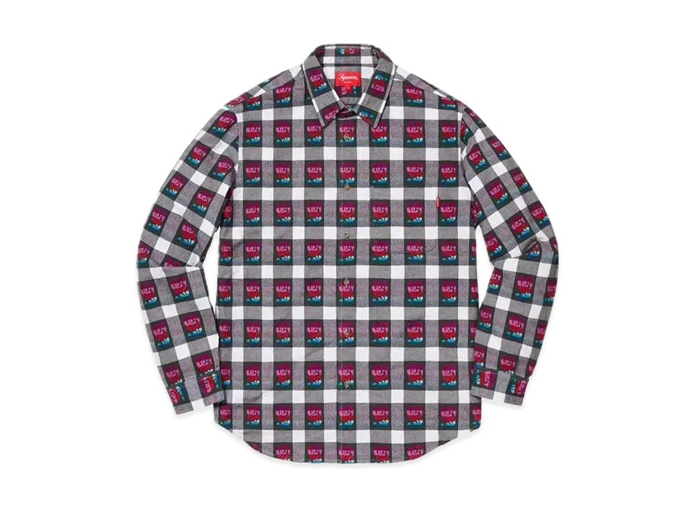 Supreme Rose Buffalo Plaid Shirt "White"