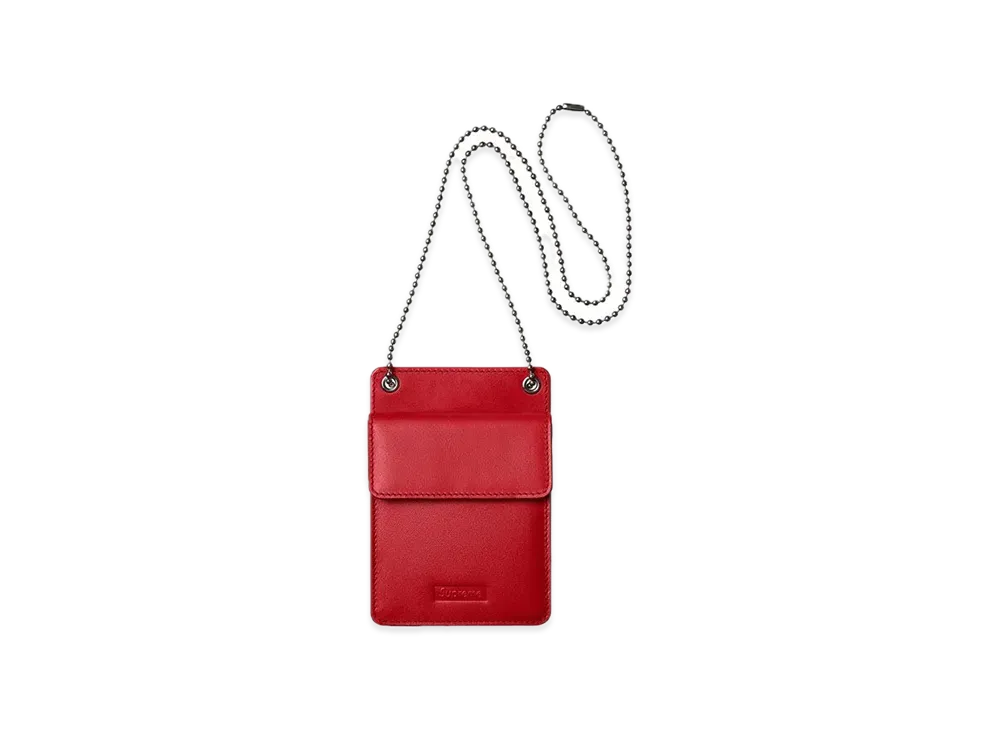 Supreme Leather ID Holder + Wallet "Red"
