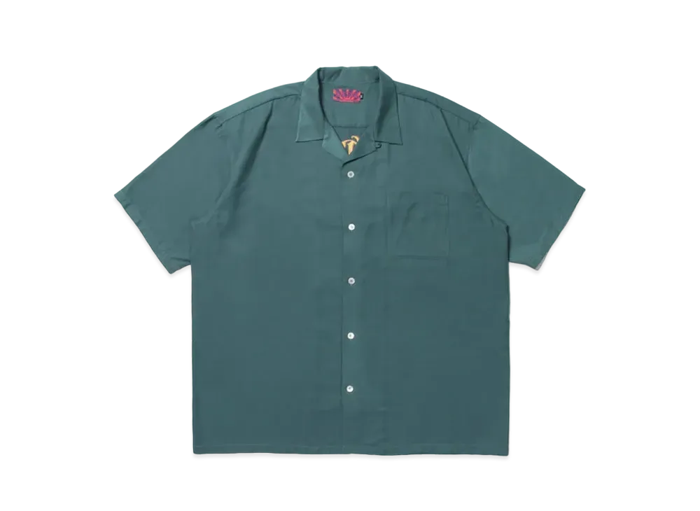 APHRODITEGANG CLASSIC LOGO S/S OPEN COLLAR SHIRT "Dark Green"