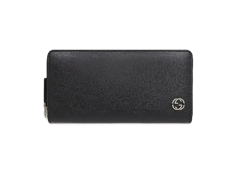 GUCCI Chelsea Interlocking G Zip Around Wallet "Black"