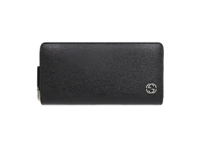 GUCCI Chelsea Interlocking G Zip Around Wallet "Black"
