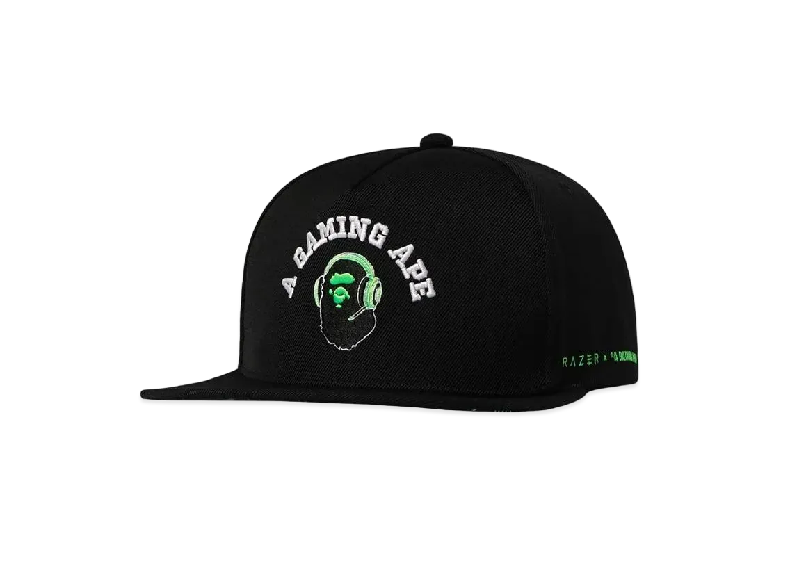 A BATHING APE x Razer SNAPBACK CAP "Black"