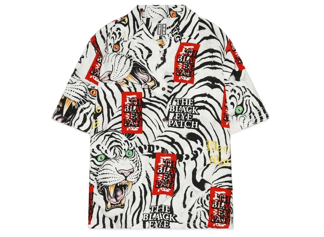 BlackEyePatch WACKO MARIA TIM LEHI Hawaiian Shirt "White"