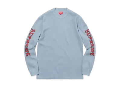 Supreme Sleeve Logo Waffle Thermal "Light Blue"
