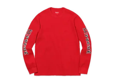 Supreme Sleeve Logo Waffle Thermal "Red"