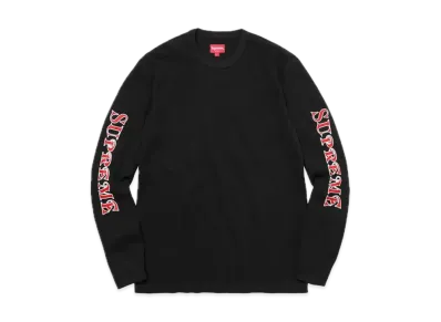 Supreme Sleeve Logo Waffle Thermal "Black"