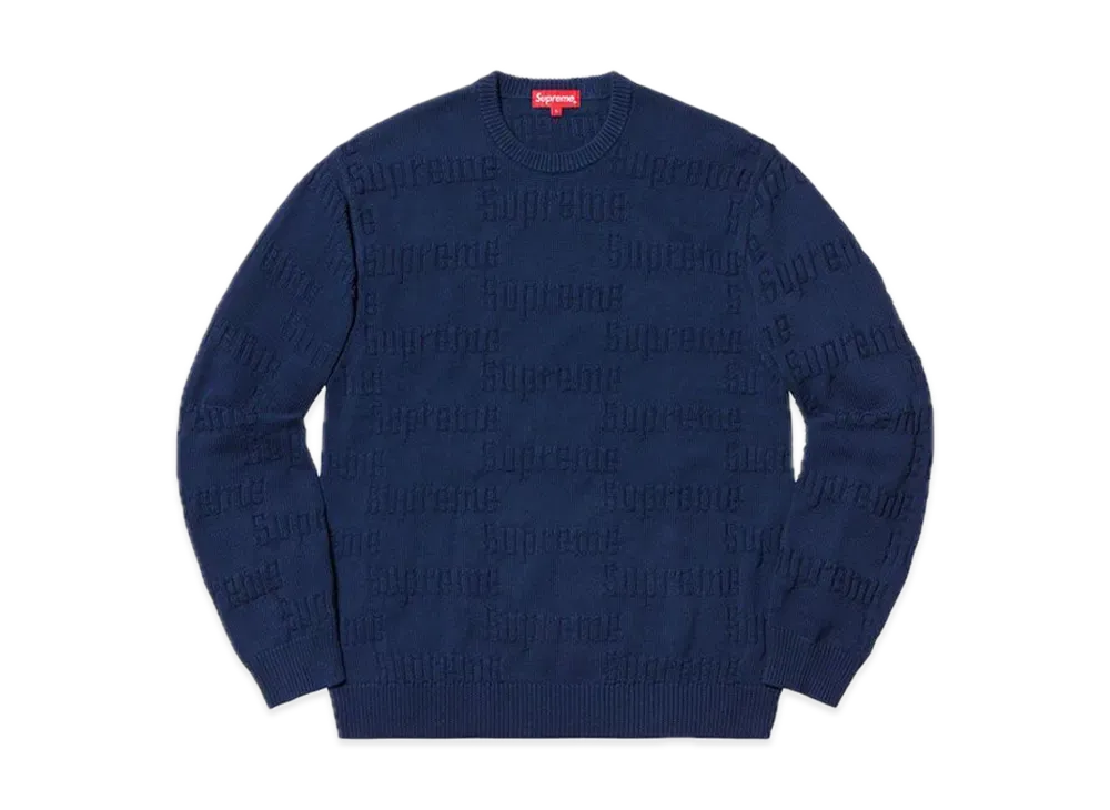 Supreme Raised Logo Sweater "Navy"