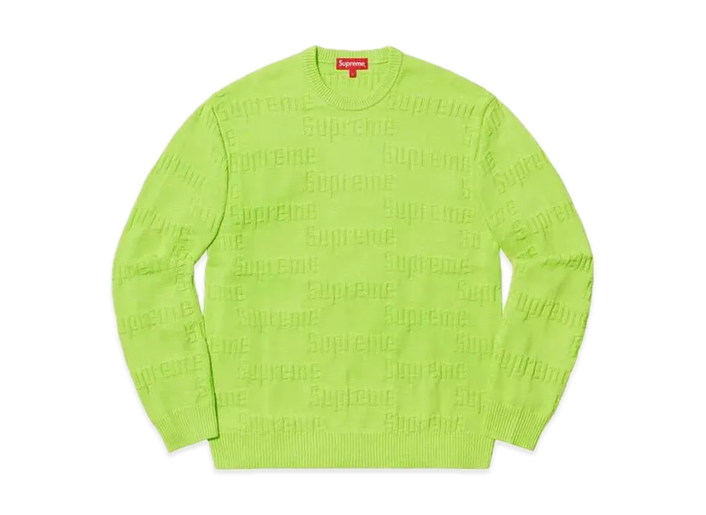 Supreme Raised Logo Sweater "Acid Green"