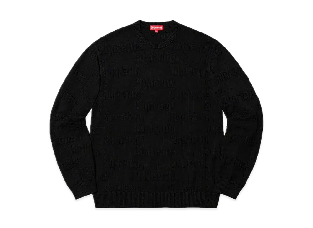 Supreme Raised Logo Sweater "Black"