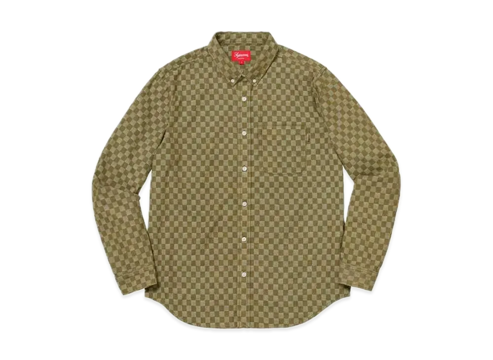 Supreme Checkered Denim Shirt "Olive"