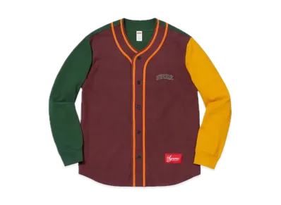 Supreme Color Blocked Baseball Top "Burgundy"