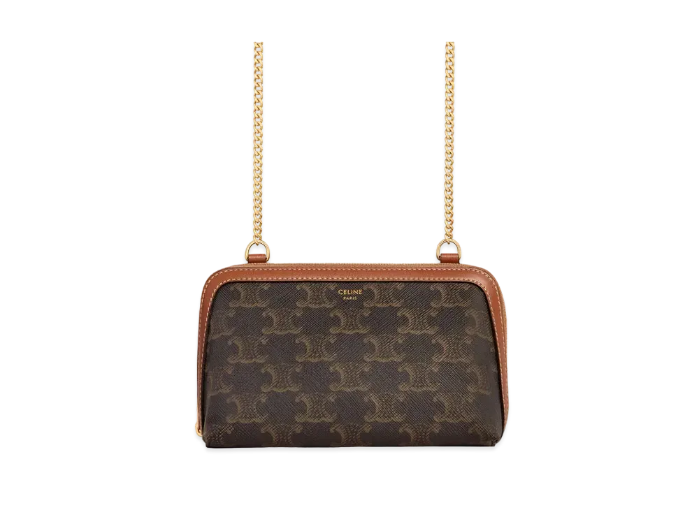 セリーヌ チェーン付きクラッチ / トリオンフキャンバス & ラムスキン